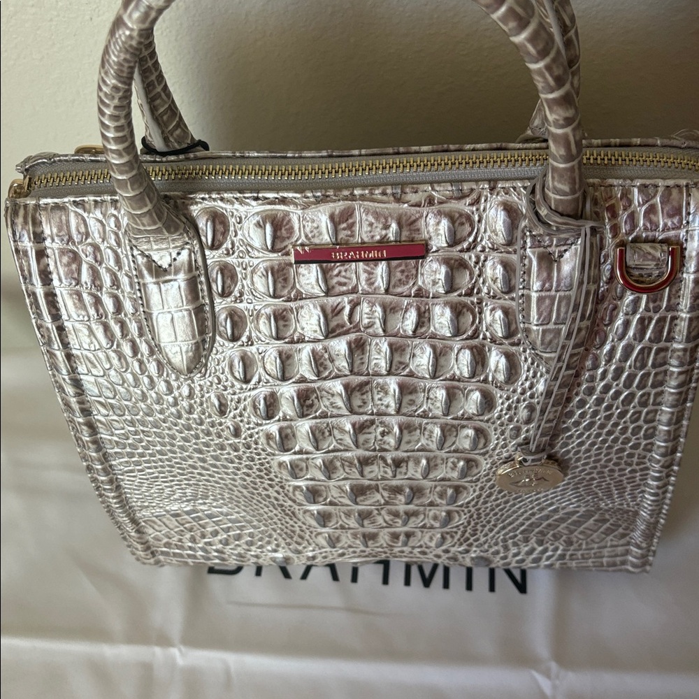Brahmin Metallic Crocodile Embossed Tote - Picture 7 of 8